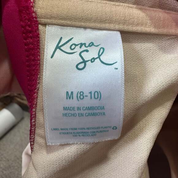 Kona Sol Ruffle One Shoulder Full Coverage One Piece Swimsuit, Med - Picture 6 of 8